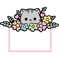 cute spring kitten rectangular frame