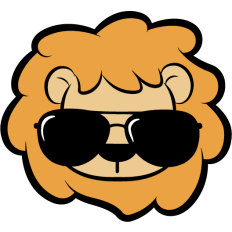 cute  lion with sunglasses