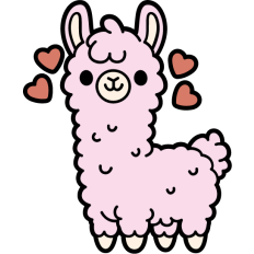 cute fluffy llama in love