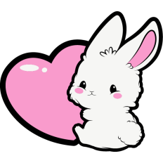 cute bunny with big heart