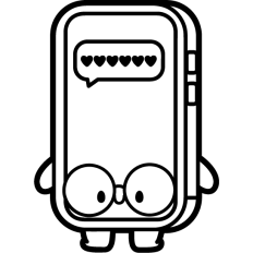 cute love phone outline