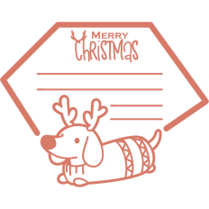 cute merry christmas card with dachshund 