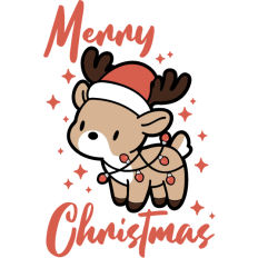 merry christmas reindeer card