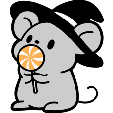 cure mouse eating a lollipop