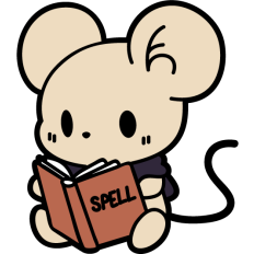 cute mouse reading a spellbook