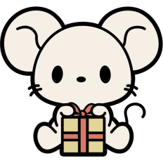 cute mouse with christmas present