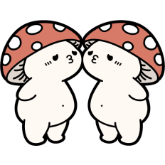 cute chubby mushroom couple 