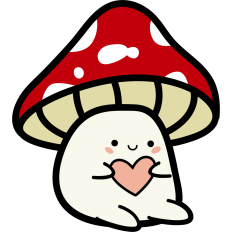 cute  mushroom with heart