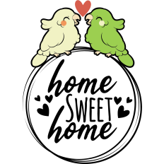 home sweet home love birds