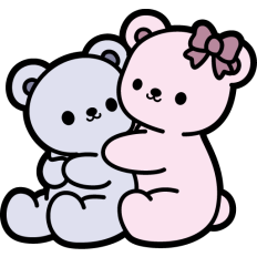 cute pastel teddy bear in love