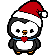 cute penguin with santa hat