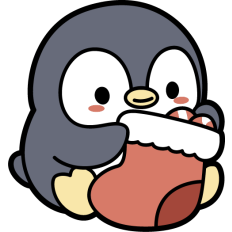 cute penguin with christmas sock