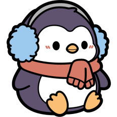 cute chubby penguin with earmuffs