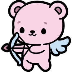 cute pink bear cupid