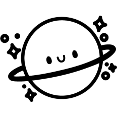 kawaii planet lineart