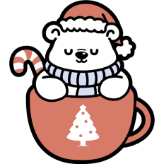 cute christmas bear in a mug