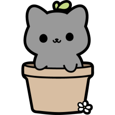cute potted cat