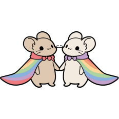 cute pride mouse couple