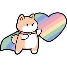 cute pride shiba superhero