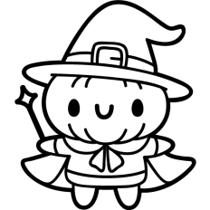cute pumpkin man wizard