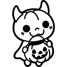 cute pumpkin man with pumpkin basket