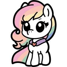 cute pride rainbow pony