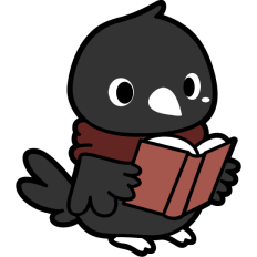 cute reading crow