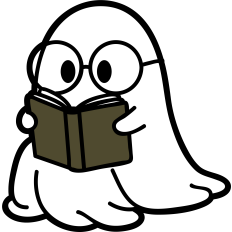 reading ghost with sunglasses