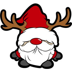 cute christmas gnome with reindeer horns