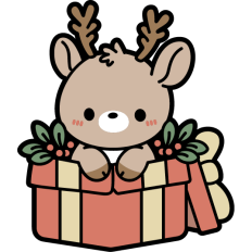 cute reindeer in a christmas box
