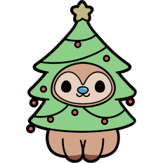 cute reindeer in a christmas tree costume