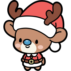 cute christmas reindeer in a santa costume