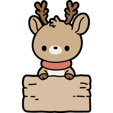 cute reindeer on a wood sign