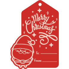 santa claus merry christmas tag
