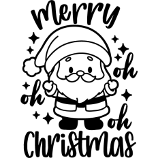 cute santa claus merry christmas lineart