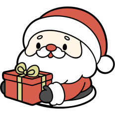 cute santa with present