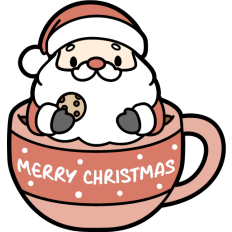 cute santa with cookie in a mug