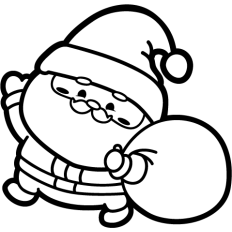 cute santa claus waving lineart