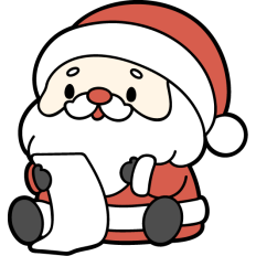 cute santa claus reading a list