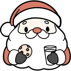 cute santa claus with milk and cookies