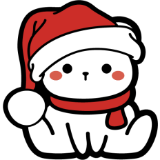 cute christmas bear with santa hat