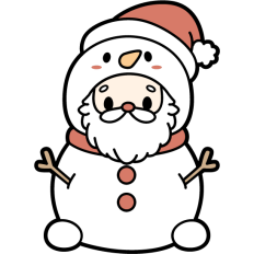 cute santa in a snowman costume