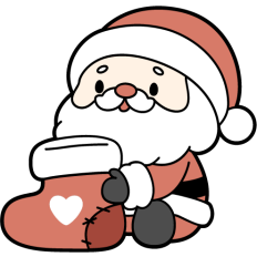 cute santa claus with christmas sock