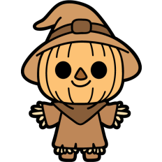 cute scarecrow with pumpkin head