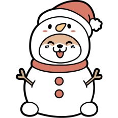 cute shiba inu in a snowman costume