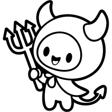 cute simple devil lineart