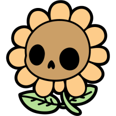 cute simple flower skull