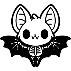 cute skeleton bat