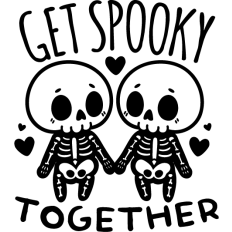 get spooky together skeletons in love