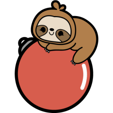 cute sloth on a christmas ornament